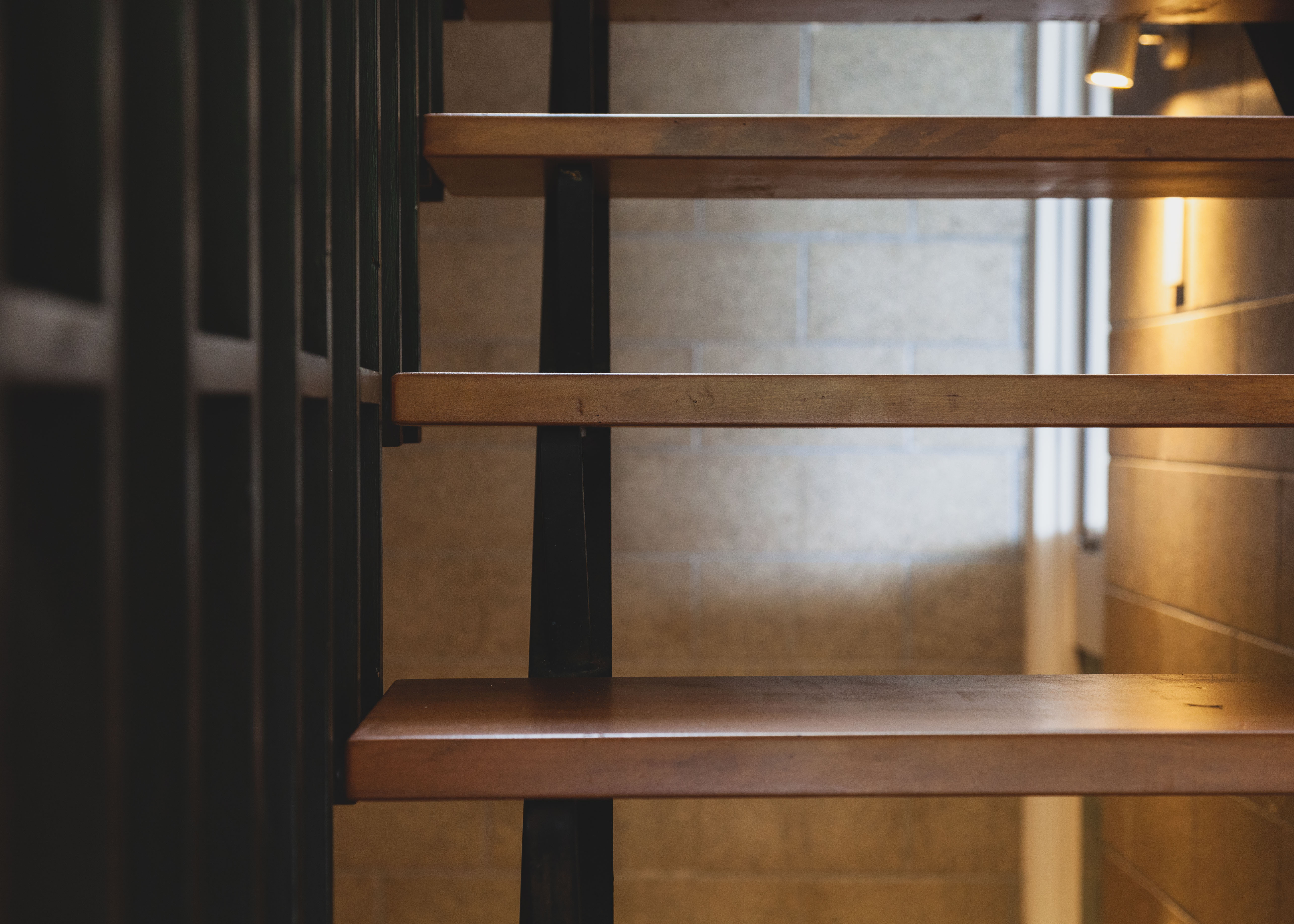 Modern wooden staircase